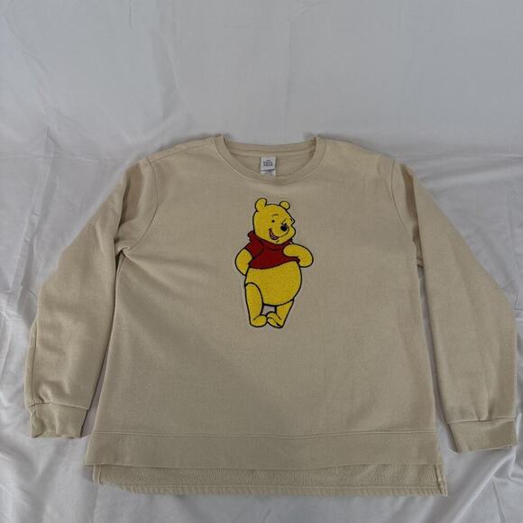 Disney Winnie Pooh Top Womens XXL Ivory Plush Graphic Sweatshirt Pullover Crew - Picture 3 of 8